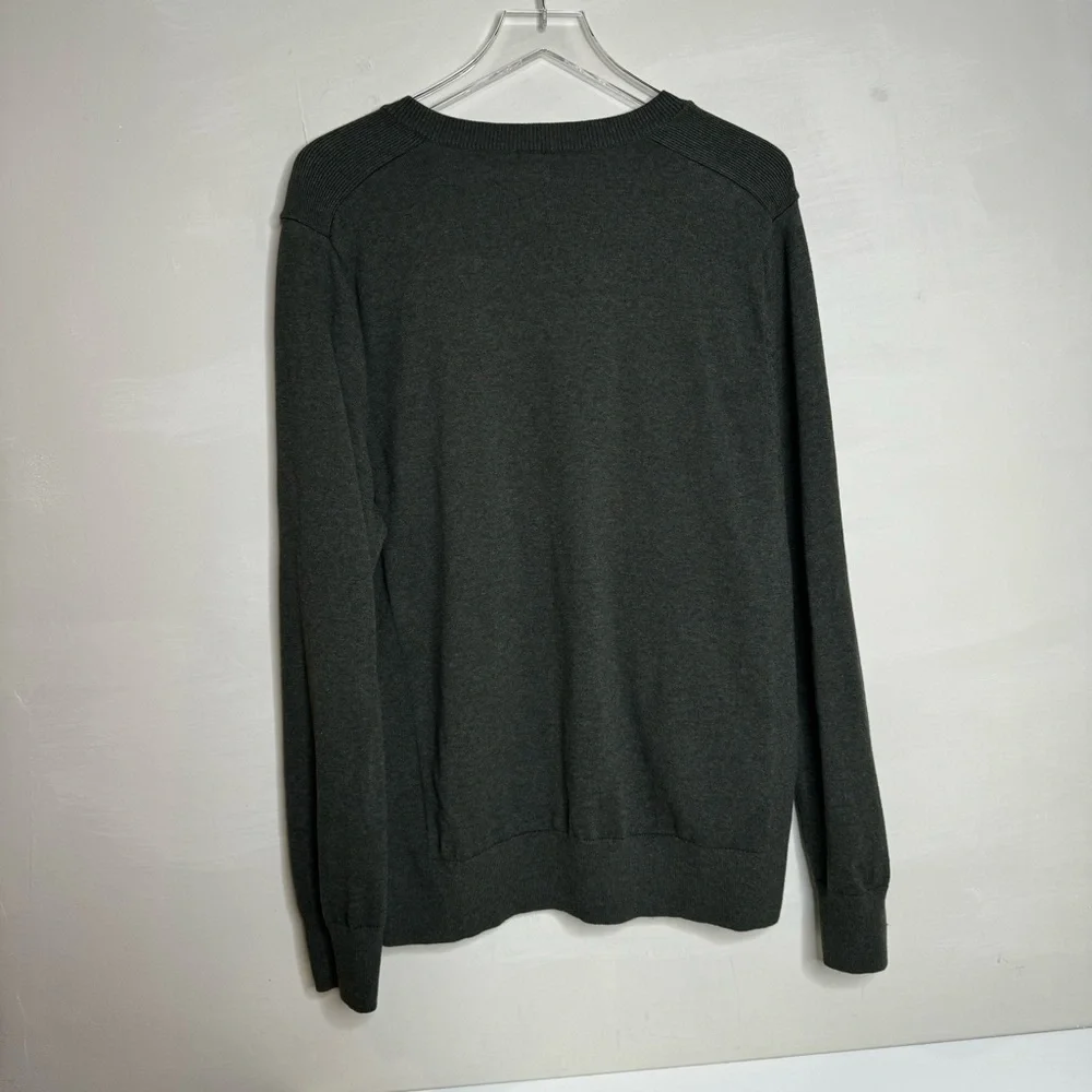 J Ferrar Mens Sweater Long Sleeve Pullover Dark Green
